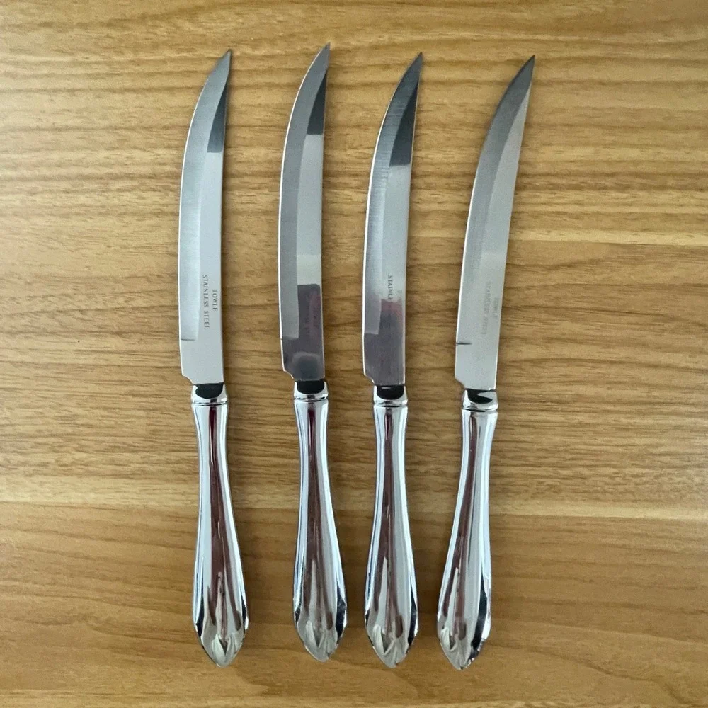 Towle George Washington Stainless Steel Steak Knife Set of 4 Pistol Grip Classic